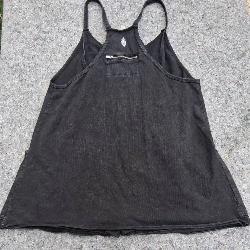 Free People movement womens small hot shot romper mini washed black